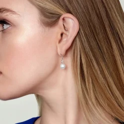 White South Sea Pearl & Diamond Gentry Dangle Earrings