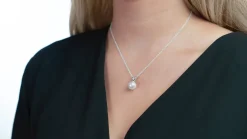 White South Sea Pearl & Diamond Sweetheart Pendant