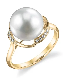 White South Sea Pearl & Diamond Luminary Cocktail Ring