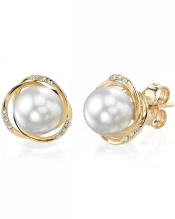 White South Sea Pearl and Diamond Khilana Stud Earrings