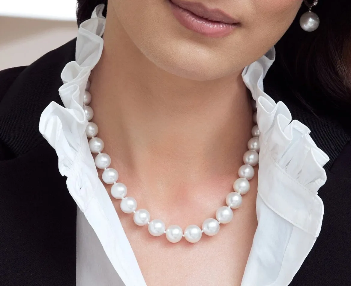 White South Sea Pearl Necklace, 9.0-12.0mm - AAAA Quality