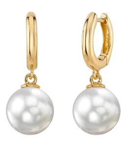 White South Sea Pearl Poise Hoop Earrings