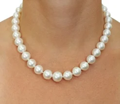 White South Sea Round Pearl Necklace, 10.0-11.9mm - AAA Quality
