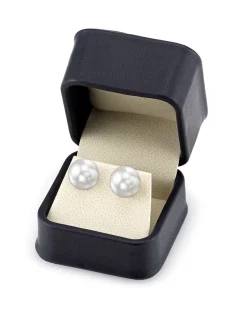 White South Sea Round Pearl Stud Earrings, 12.0-13.0mm